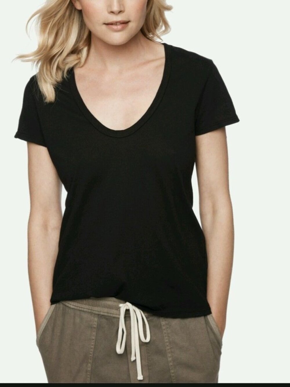 James Perse Size 3 Black T-shirt Tee S/S NWT
